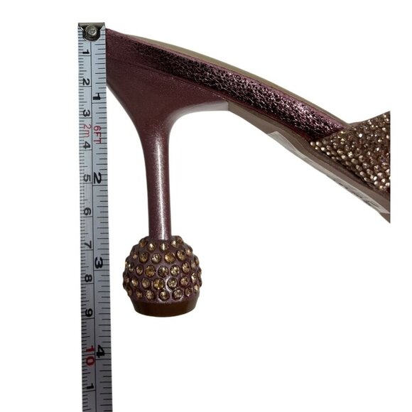 CHASE+CHLOE / Olla-1 / Pink / Rhinestone Embellished Cross-Strap / Heeled Sandal - Picture 7 of 9